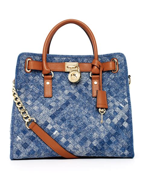 michael kors denim hamilton tote|Michael Kors nouveau Hamilton large.